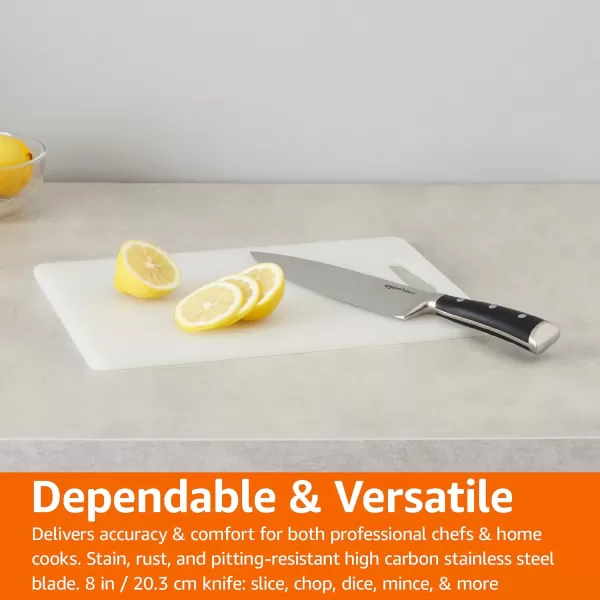 Amazon Basics Classic 8inch Chefs Knife with Three Rivets Silver8inch