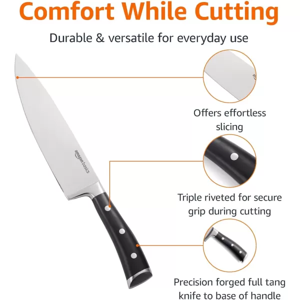 Amazon Basics Classic 8inch Chefs Knife with Three Rivets Silver8inch