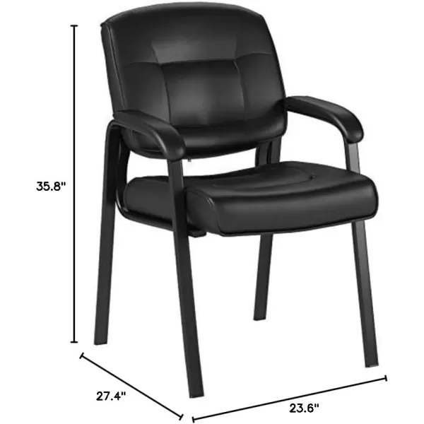 Amazon Basics Classic Faux Leather Office Desk Guest Chair with Metal Frame Black 274D x 236W x 358H inAmazon Basics Classic Faux Leather Office Desk Guest Chair with Metal Frame Black 274D x 236W x 358H in