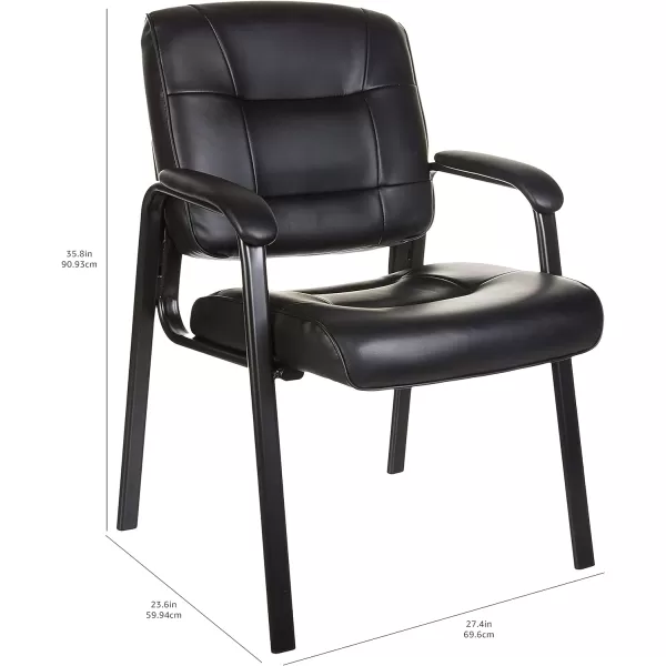Amazon Basics Classic Faux Leather Office Desk Guest Chair with Metal Frame Black 274D x 236W x 358H inAmazon Basics Classic Faux Leather Office Desk Guest Chair with Metal Frame Black 274D x 236W x 358H in