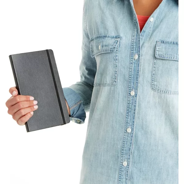 Amazon Basics Classic Grid Notebook Graph Ruled 240 Pages Black Hardcover 5 x 825InchGrid