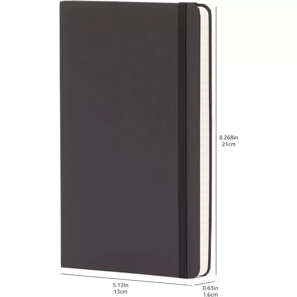 Amazon Basics Classic Grid Notebook Graph Ruled 240 Pages Black Hardcover 5 x 825InchRuled