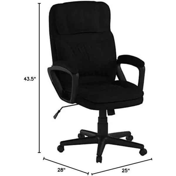 Amazon Basics Classic Office Desk Computer Chair  Adjustable Swiveling UltraSoft Microfiber Lumbar Support 28D x 25W x 435H BlackBlack