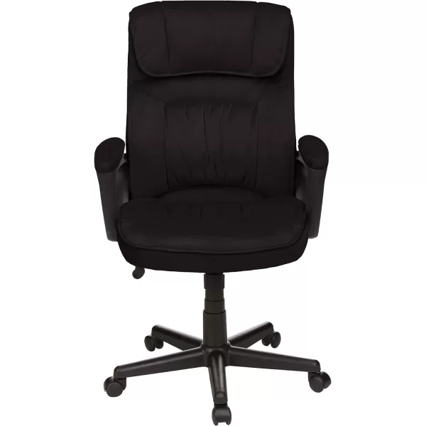 Amazon Basics Classic Office Desk Computer Chair  Adjustable Swiveling UltraSoft Microfiber Lumbar Support 28D x 25W x 435H BlackBlack