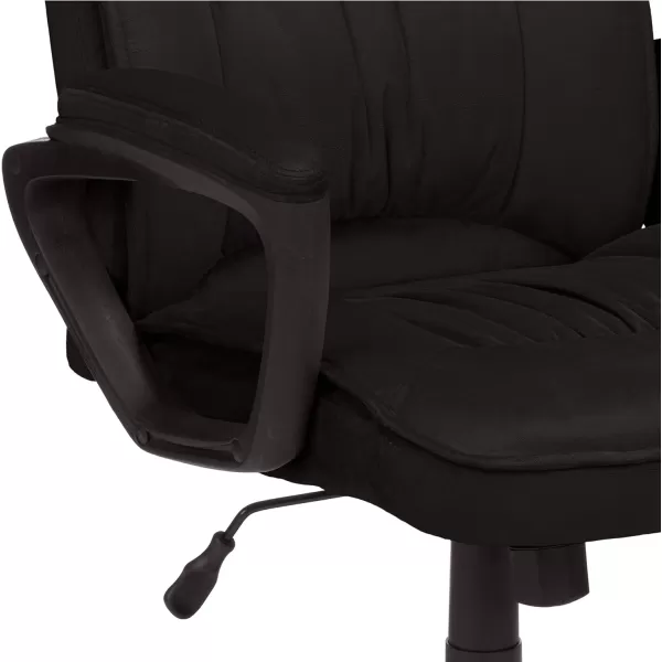 Amazon Basics Classic Office Desk Computer Chair  Adjustable Swiveling UltraSoft Microfiber Lumbar Support 28D x 25W x 435H BlackBlack