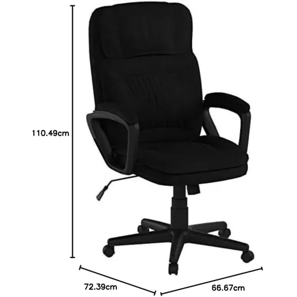 Amazon Basics Classic Office Desk Computer Chair  Adjustable Swiveling UltraSoft Microfiber Lumbar Support 28D x 25W x 435H BlackBlack