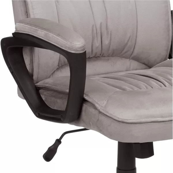 Amazon Basics Classic Office Desk Computer Chair  Adjustable Swiveling UltraSoft Microfiber Lumbar Support 28D x 25W x 435H BlackLight Gray