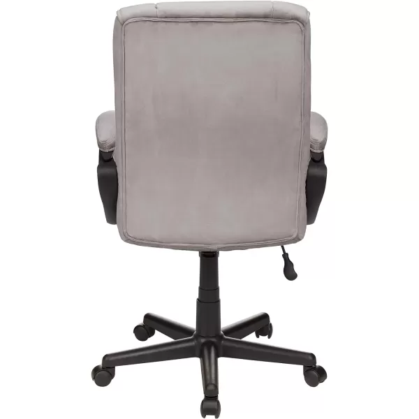 Amazon Basics Classic Office Desk Computer Chair  Adjustable Swiveling UltraSoft Microfiber Lumbar Support 28D x 25W x 435H BlackLight Gray