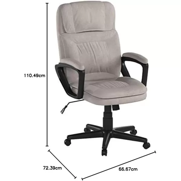 Amazon Basics Classic Office Desk Computer Chair  Adjustable Swiveling UltraSoft Microfiber Lumbar Support 28D x 25W x 435H BlackLight Gray