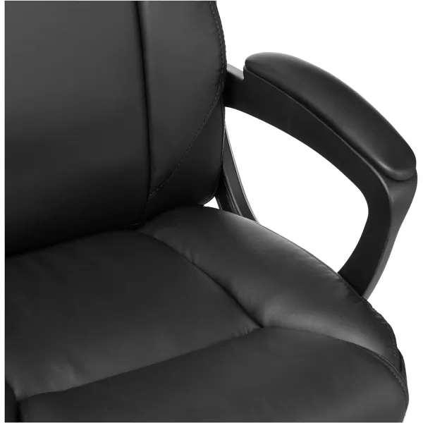 Amazon Basics Classic Puresoft PU Padded MidBack Office Computer Desk Chair with Armrest 26D x 2375W x 42H BlackBlack