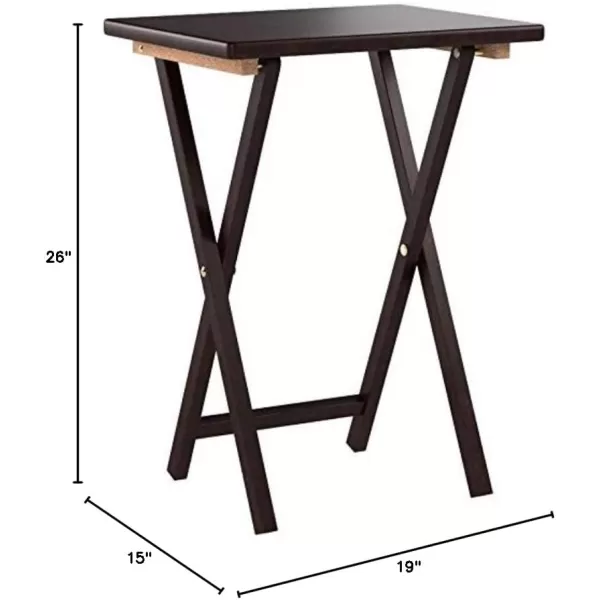 Amazon Basics Classic TV Dinner Rectangular Folding Tray Table with Storage Rack  4Pack Espresso 328D x 2138W x 591HEspresso