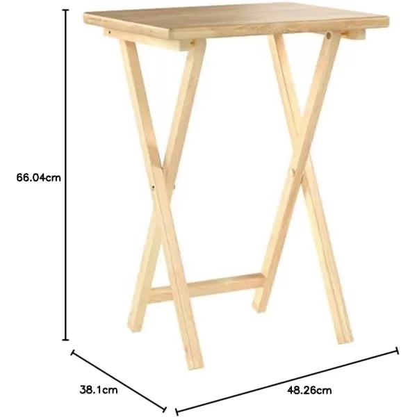 Amazon Basics Classic TV Dinner Rectangular Folding Tray Table with Storage Rack  4Pack Espresso 328D x 2138W x 591HNatural