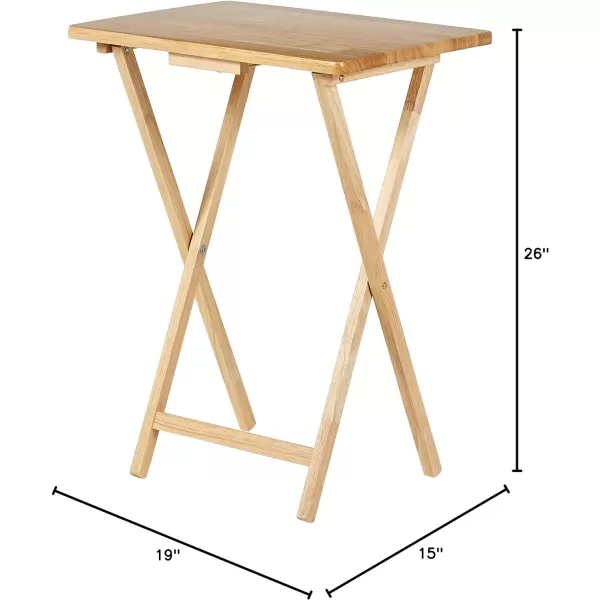 Amazon Basics Classic TV Dinner Rectangular Folding Tray Table with Storage Rack  4Pack Espresso 328D x 2138W x 591HNatural