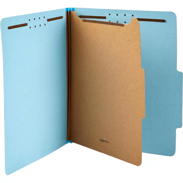 Amazon Basics Classification Folder 100 Recycled 1 Divider 2 Embedded Letter Light Blue 10 Count per Box1 Divider Light Blue