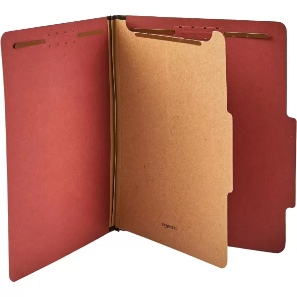 Amazon Basics Classification Folder 100 Recycled 1 Divider 2 Embedded Letter Light Blue 10 Count per Box1 Divider Red