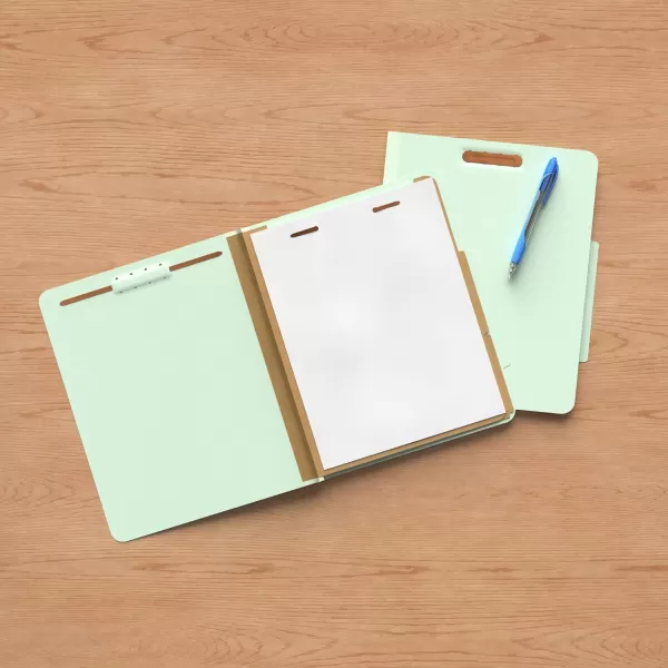Amazon Basics Classification Folder 100 Recycled 1 Divider 2 Embedded Letter Light Blue 10 Count per Box2 Divider Green