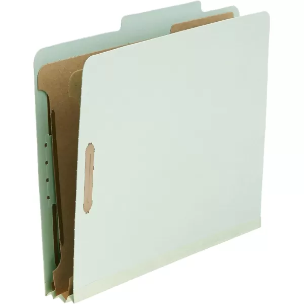 Amazon Basics Classification Folder 100 Recycled 1 Divider 2 Embedded Letter Light Blue 10 Count per Box2 Divider Green