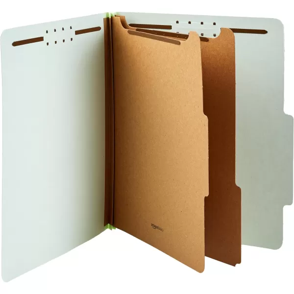 Amazon Basics Classification Folder 100 Recycled 1 Divider 2 Embedded Letter Light Blue 10 Count per Box2 Divider Green