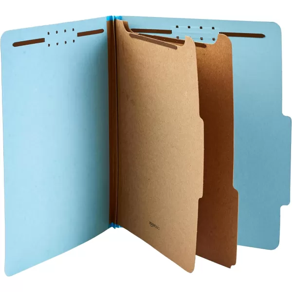 Amazon Basics Classification Folder 100 Recycled 1 Divider 2 Embedded Letter Light Blue 10 Count per Box2 Divider Light Blue