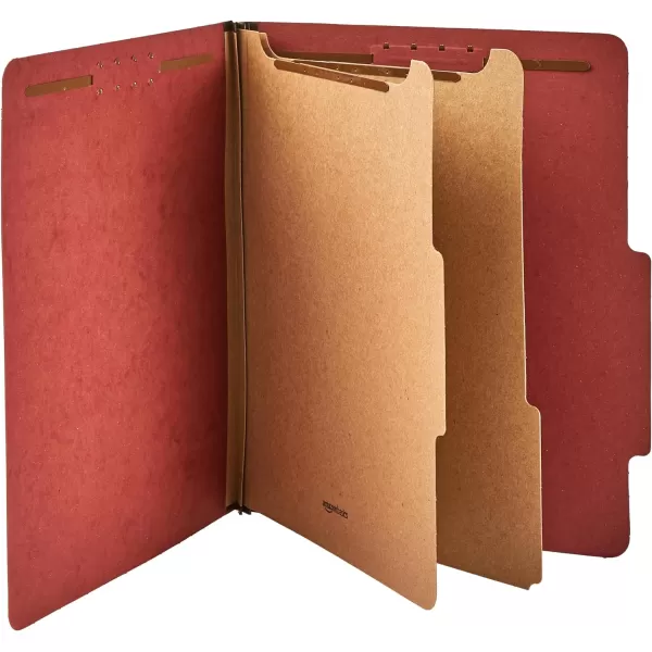 Amazon Basics Classification Folder 100 Recycled 1 Divider 2 Embedded Letter Light Blue 10 Count per Box2 Divider Red
