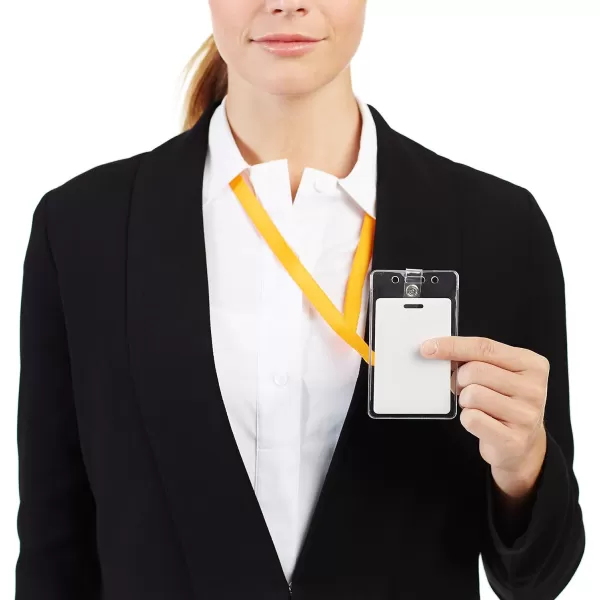 Amazon Basics Clear Name ID Badge Holder  Vertical Pack of 50Vertical