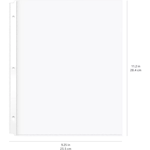 Amazon Basics Clear Sheet Protectors for 3 Ring Binder 85 in x 11 in 3 holes 200 PackProtectors Heavy Duty