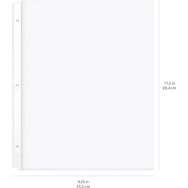 Amazon Basics Clear Sheet Protectors for 3 Ring Binder 85 in x 11 in 3 holes 200 PackProtectors Lightweight