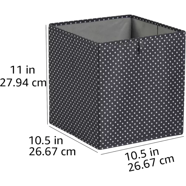 Amazon Basics Collapsible Fabric Storage Cube Organizer Bins  Pack of 6 White 13x15x13105x105x11 Black With White Plus Signs