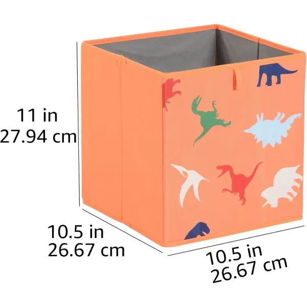 Amazon Basics Collapsible Fabric Storage Cube Organizer Bins  Pack of 6 White 13x15x13105x105x11 Dino Squad