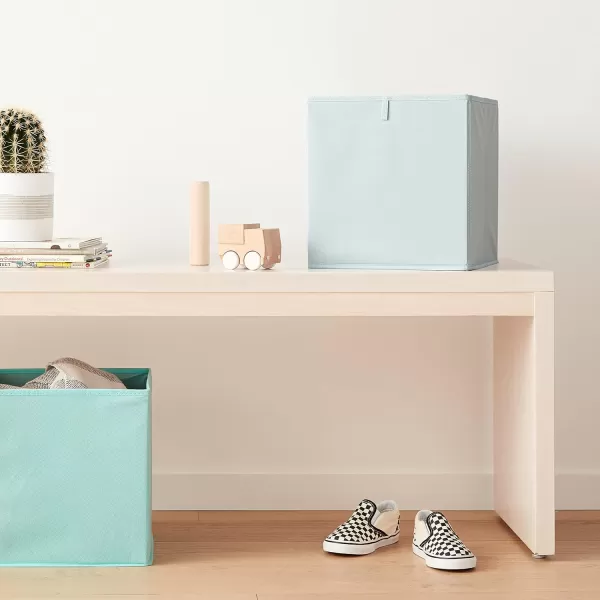 Amazon Basics Collapsible Fabric Storage Cube Organizer Bins  Pack of 6 White 13x15x13105x105x11 Jade Green