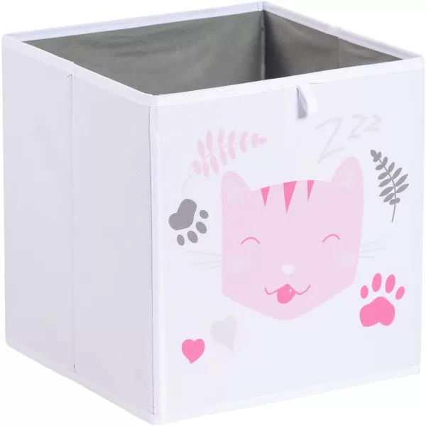 Amazon Basics Collapsible Fabric Storage Cube Organizer Bins  Pack of 6 White 13x15x13105x105x11 Rosy Kitties