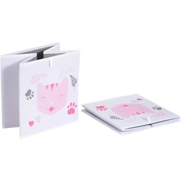 Amazon Basics Collapsible Fabric Storage Cube Organizer Bins  Pack of 6 White 13x15x13105x105x11 Rosy Kitties