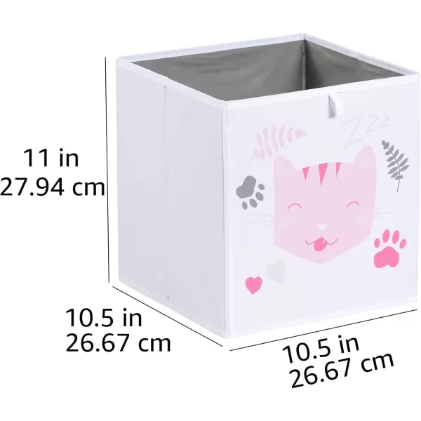 Amazon Basics Collapsible Fabric Storage Cube Organizer Bins  Pack of 6 White 13x15x13105x105x11 Rosy Kitties
