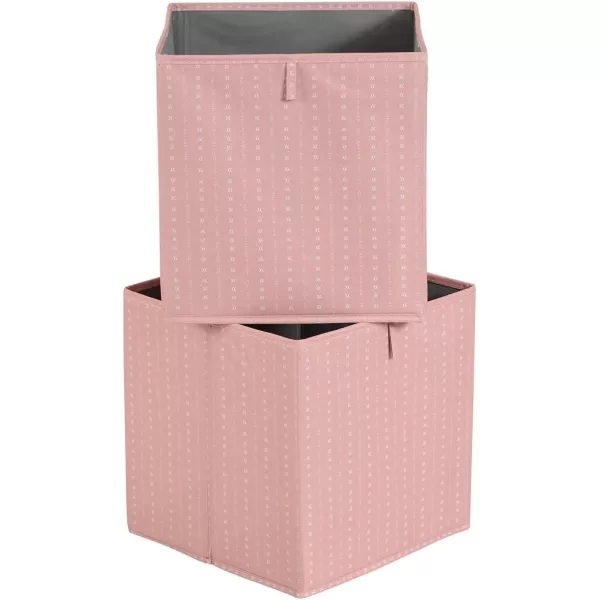 Amazon Basics Collapsible Fabric Storage Cube Organizer Bins  Pack of 6 White 13x15x13105x105x11 Salmon Stripe