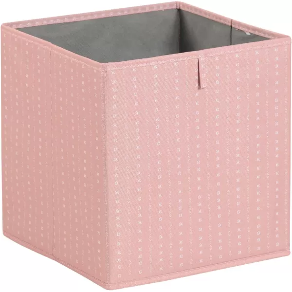 Amazon Basics Collapsible Fabric Storage Cube Organizer Bins  Pack of 6 White 13x15x13105x105x11 Salmon Stripe