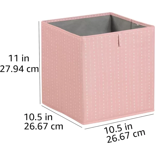 Amazon Basics Collapsible Fabric Storage Cube Organizer Bins  Pack of 6 White 13x15x13105x105x11 Salmon Stripe