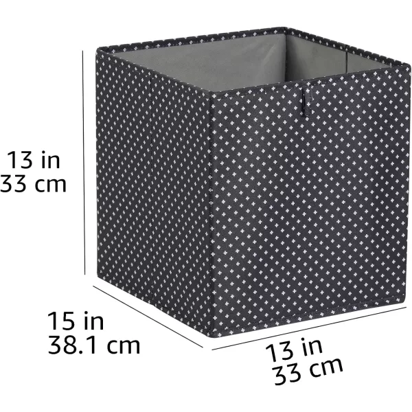 Amazon Basics Collapsible Fabric Storage Cube Organizer Bins  Pack of 6 White 13x15x1313x15x13 Black With White Plus Signs