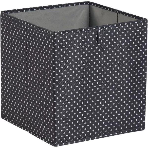 Amazon Basics Collapsible Fabric Storage Cube Organizer Bins  Pack of 6 White 13x15x1313x15x13 Black With White Plus Signs