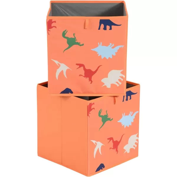 Amazon Basics Collapsible Fabric Storage Cube Organizer Bins  Pack of 6 White 13x15x1313x15x13 Dino Squad