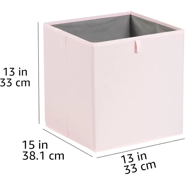 Amazon Basics Collapsible Fabric Storage Cube Organizer Bins  Pack of 6 White 13x15x1313x15x13 Peony Pink