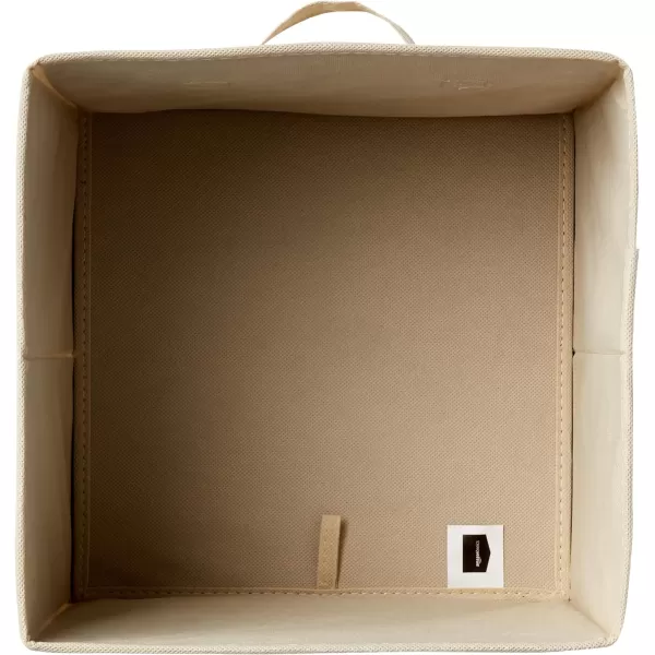 Amazon Basics Collapsible Fabric Storage Cubes Organizer with Handles 105x105x11 Beige  Pack of 6Beige 105x105x11