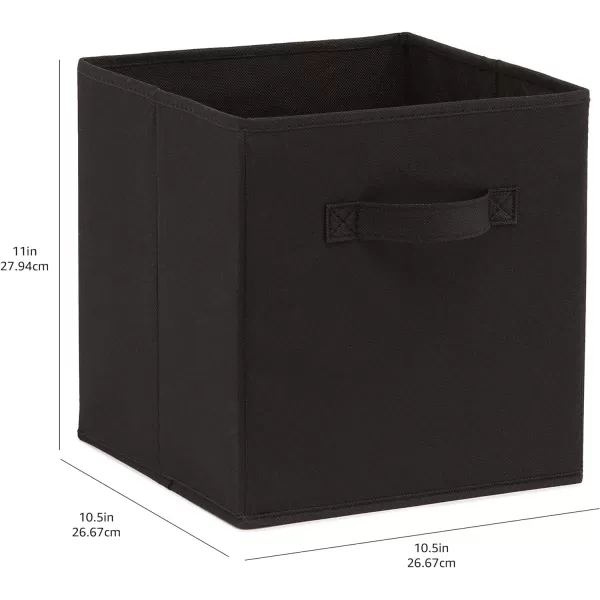 Amazon Basics Collapsible Fabric Storage Cubes Organizer with Handles 105x105x11 Beige  Pack of 6Black 105x105x11