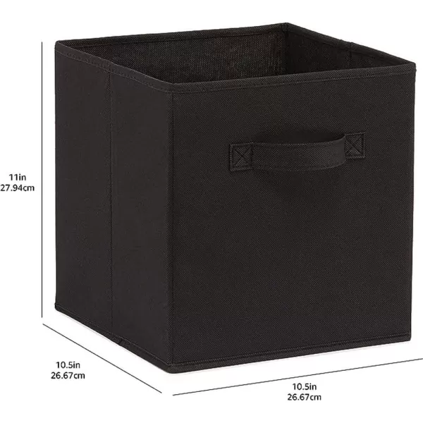 Amazon Basics Collapsible Fabric Storage Cubes Organizer with Handles 105x105x11 Beige  Pack of 6Black 105x105x11