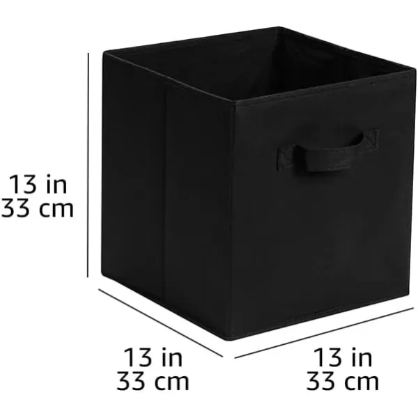 Amazon Basics Collapsible Fabric Storage Cubes Organizer with Handles 105x105x11 Beige  Pack of 6Black 13x13x13