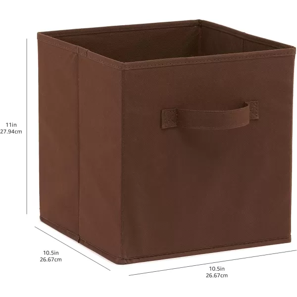 Amazon Basics Collapsible Fabric Storage Cubes Organizer with Handles 105x105x11 Beige  Pack of 6Brown 105x105x11