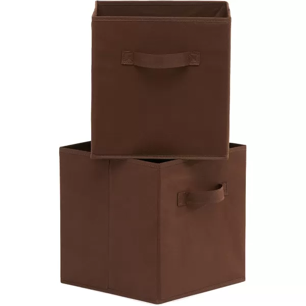 Amazon Basics Collapsible Fabric Storage Cubes Organizer with Handles 105x105x11 Beige  Pack of 6Brown 105x105x11