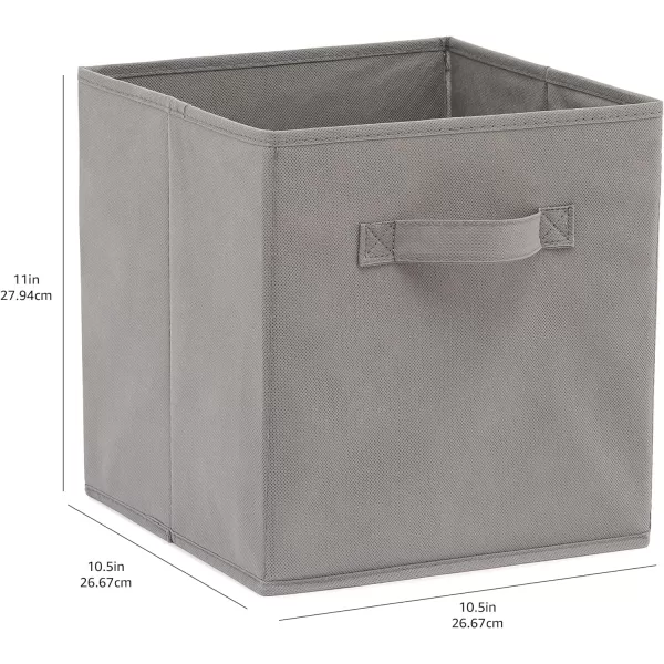 Amazon Basics Collapsible Fabric Storage Cubes Organizer with Handles 105x105x11 Beige  Pack of 6Gray 105x105x11