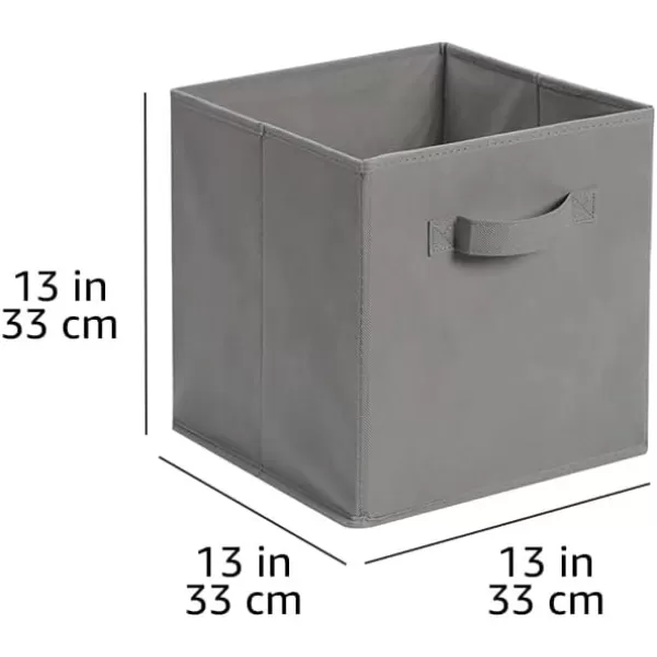 Amazon Basics Collapsible Fabric Storage Cubes Organizer with Handles 105x105x11 Beige  Pack of 6Gray 13x13x13