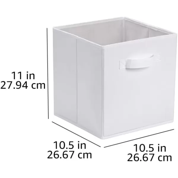 Amazon Basics Collapsible Fabric Storage Cubes Organizer with Handles 105x105x11 Beige  Pack of 6White 105x105x11