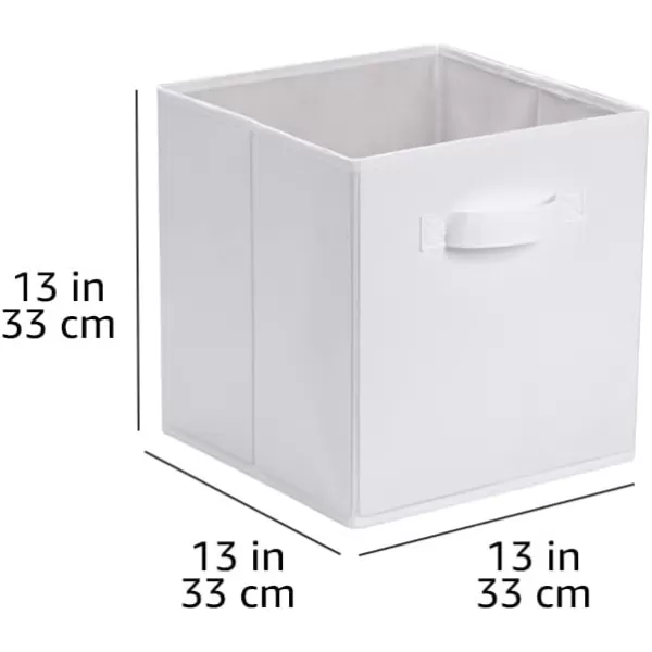 Amazon Basics Collapsible Fabric Storage Cubes Organizer with Handles 105x105x11 Beige  Pack of 6White 13x13x13